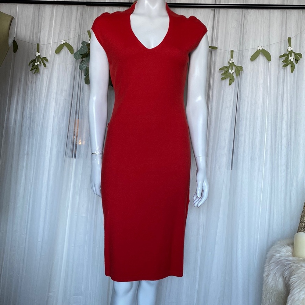 Y2K Anne Klein cap sleeves sweater stretchy dress with belt! Size M